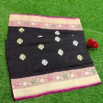 Pure Banarasi Handloom Katan Silk Multicolor Meena Border Saree