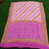 Pure Banarasi Handloom Khaddi Chiffon Pink Shades Rangkat Saree - Image 4