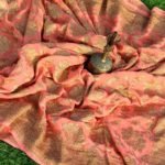 Pure Banarasi Handloom Khaddi Chiffon Rust Orange Color Saree