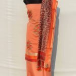 Banarasi Handloom Cotton Silk Orange Color Resham Embroidery Suit